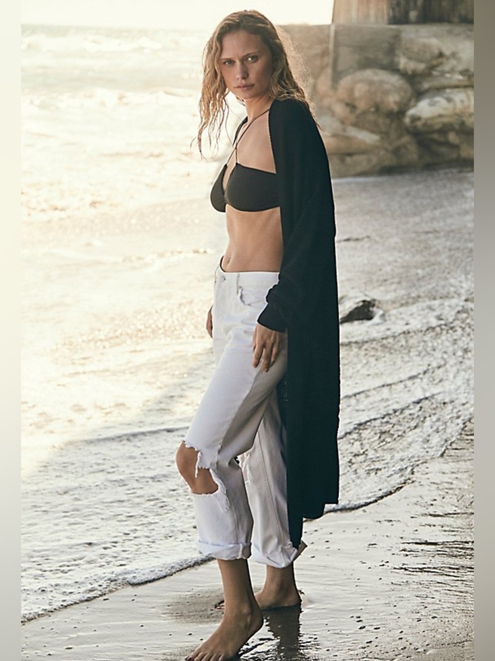 Free People Hailee Convertible Cardigan in Black